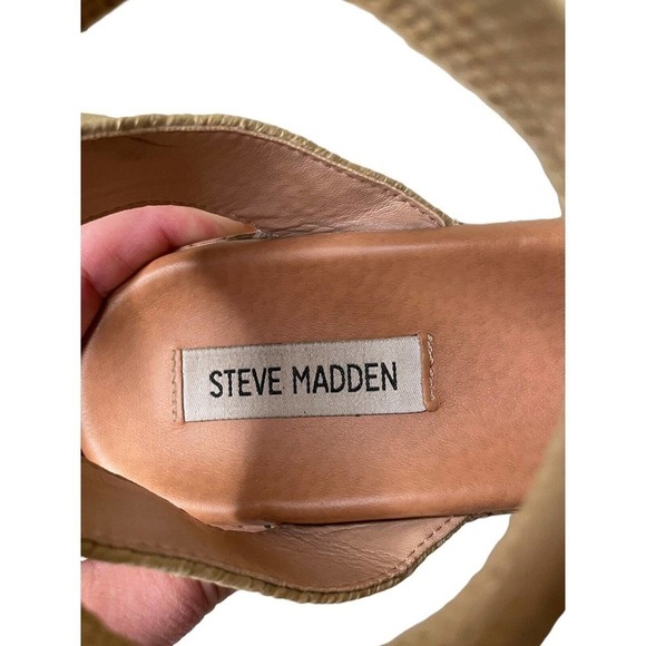 Steve Madden Bandi Platform Wedge Comfort Sandal Women's Size 9.5 Tan 23431 - Picture 7 of 9